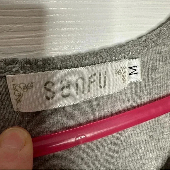 Sanfu Tank  Top Ribbed Grey Size Medium - Picture 6 of 16